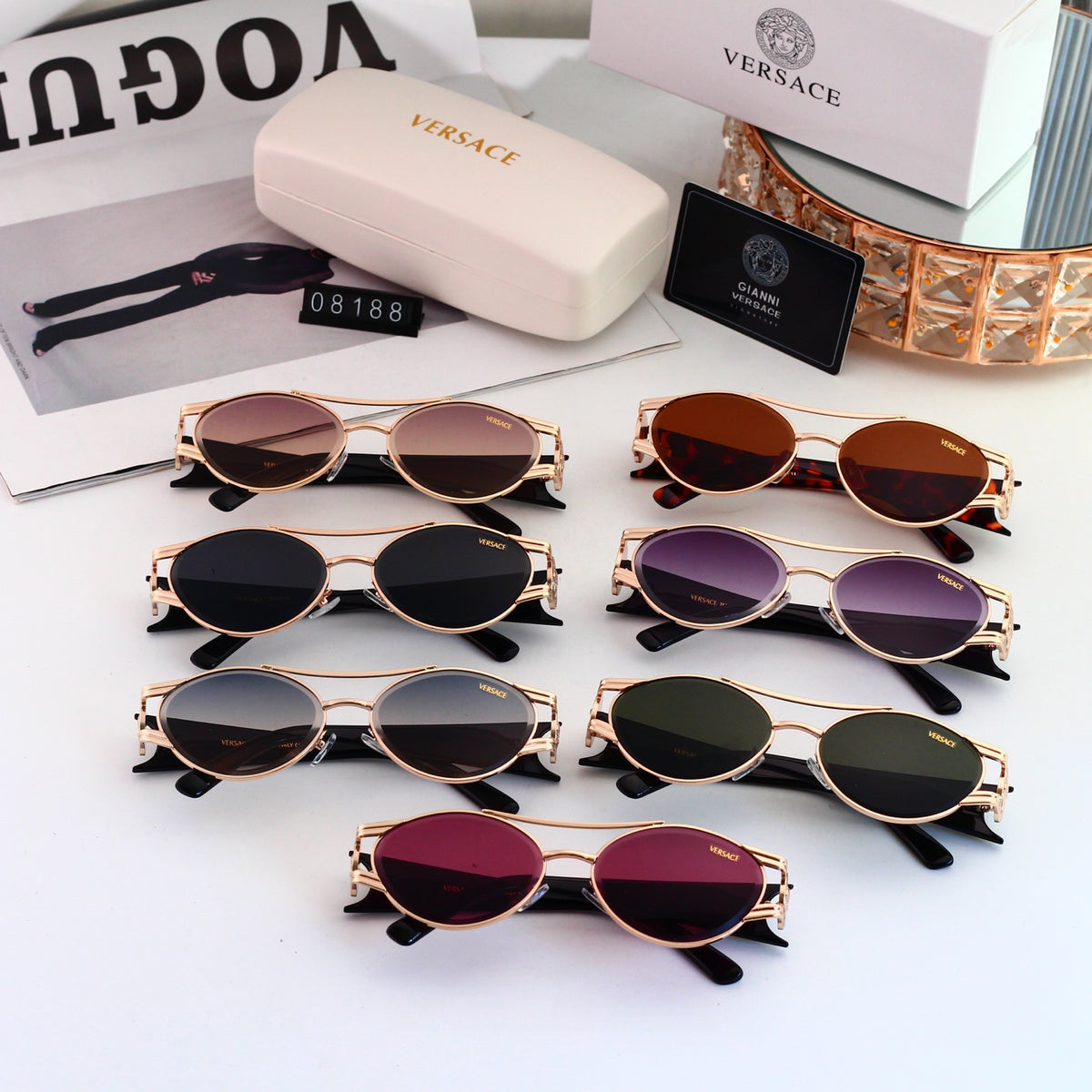 Multicolored round-frame sunglasses