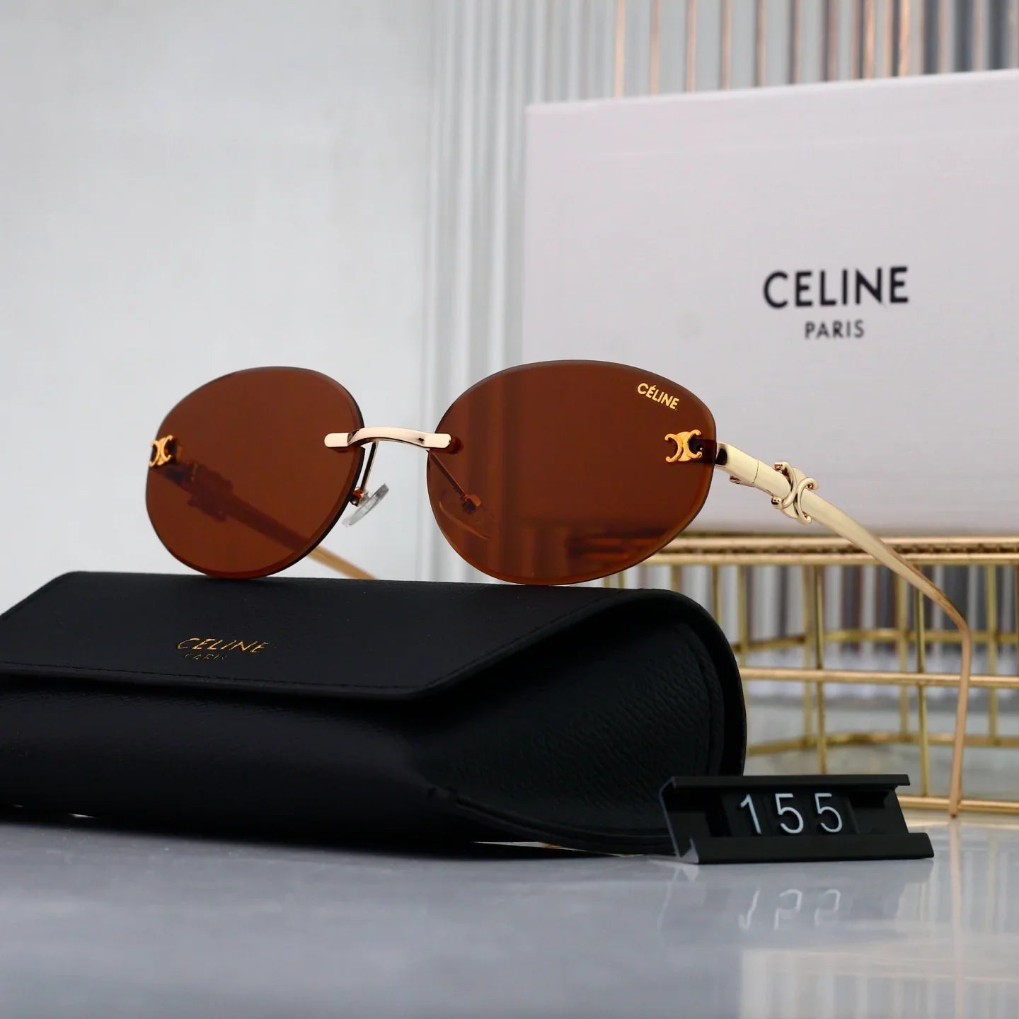 Hot sale metal frameless sunglasses 155