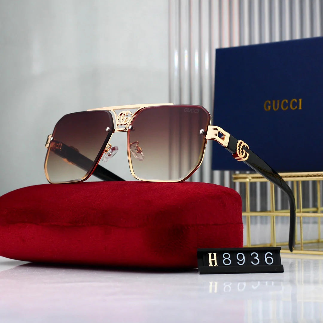 "Fashion Metal Logo Polygon Sunglasses 8936"