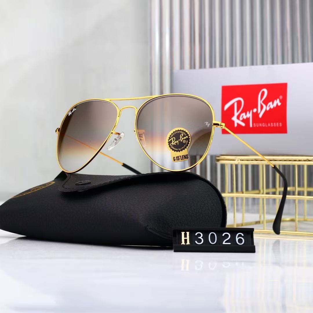 Tempered high-definition glass gradient color-coated aviator sunglasses