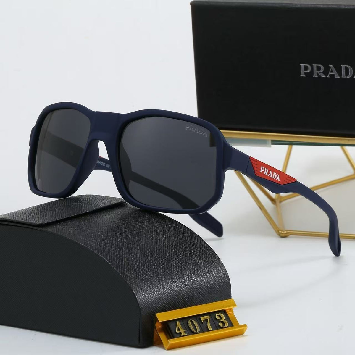 Matte Black Square Sunglasses
