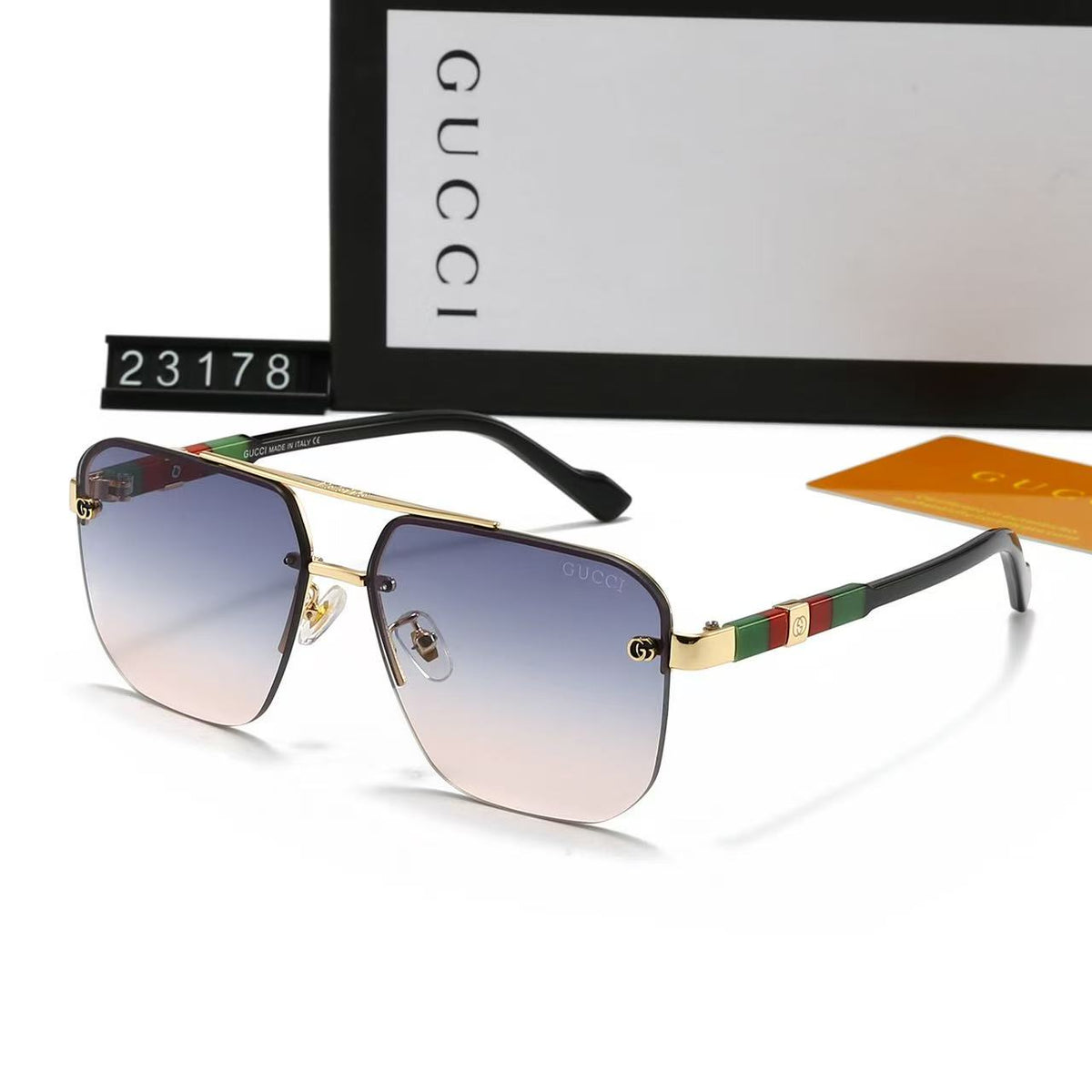 The hottest 6-color square rimless sunglasses