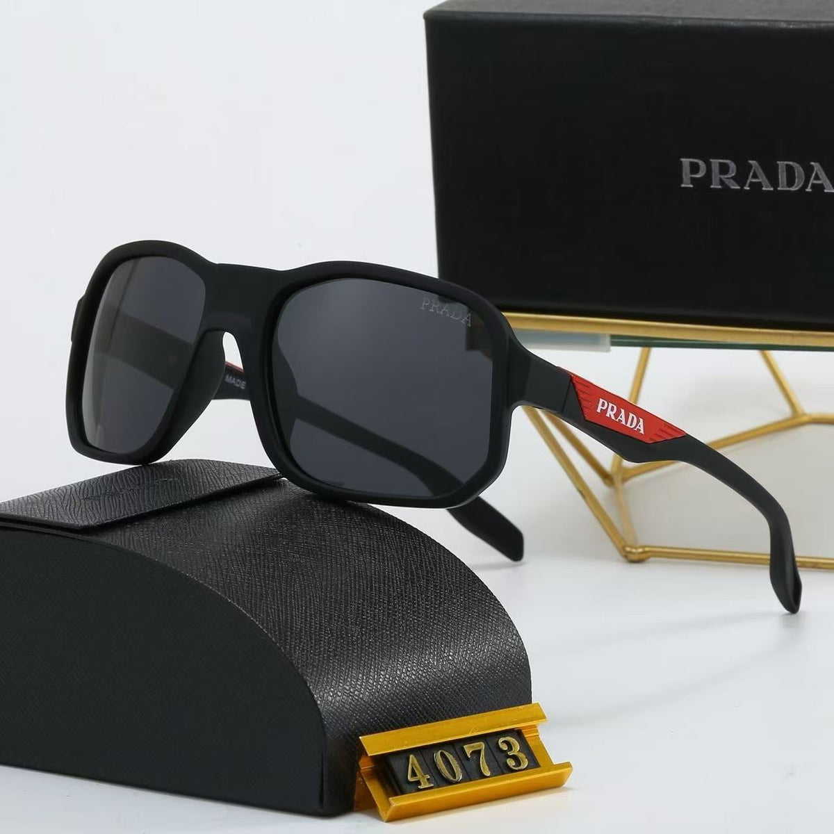 Matte Black Square Sunglasses